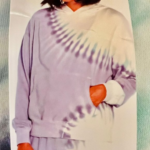 NWT Wildfox Couture Purple & Green Tie-Dye French Terrycloth Hoodie Sweatshirt - Picture 4 of 9